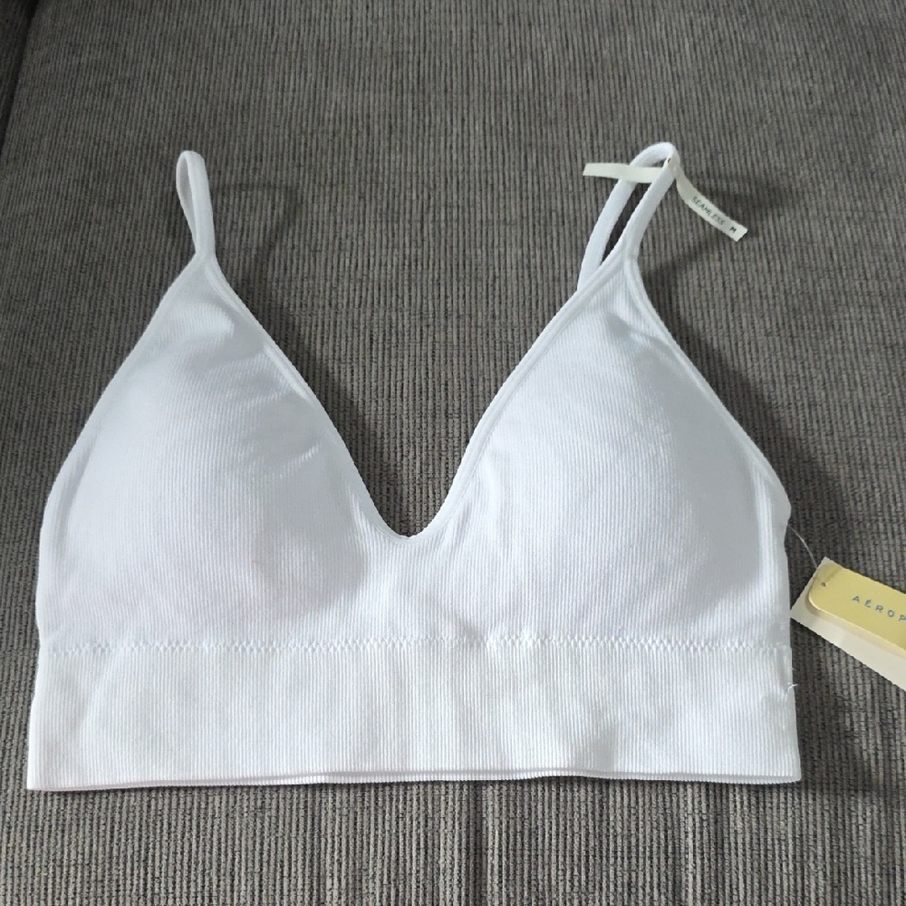 Aeropostale White Bralette With Spaghetti Straps, Seamless, Size Med, NWT - Picture 14 of 15